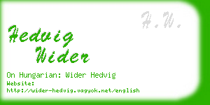 hedvig wider business card